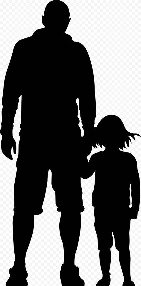 HD Black Child And Father Silhouette PNG | Citypng