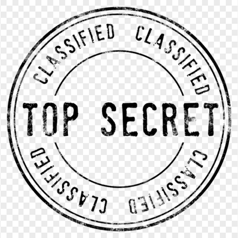 HD Black Classified Top Secret Round Stamp PNG