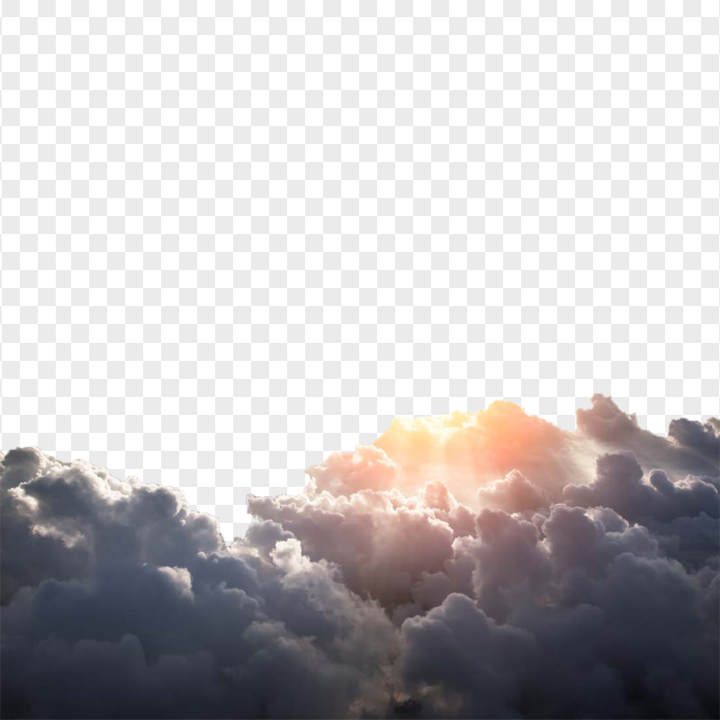 HD Black Clouds Smoke Sun Rays Transparent PNG