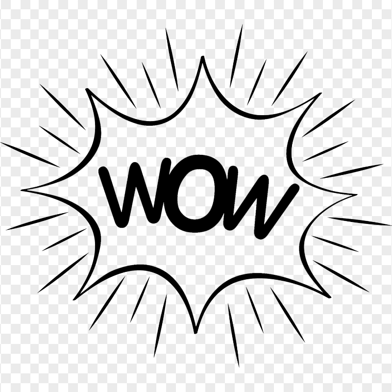 HD Black Comic Wow Expression Explosion PNG