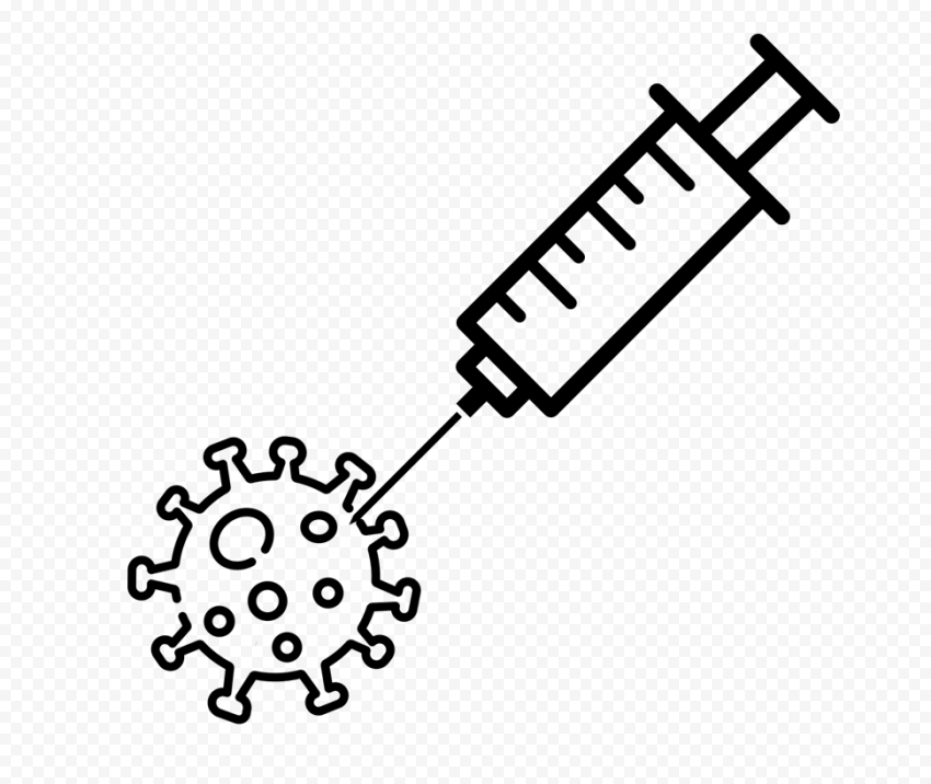 HD Black Covid Vaccine Icon PNG