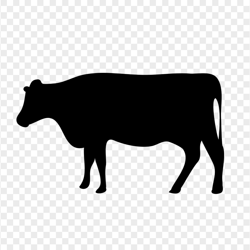 HD Black Cow Silhouette Transparent PNG