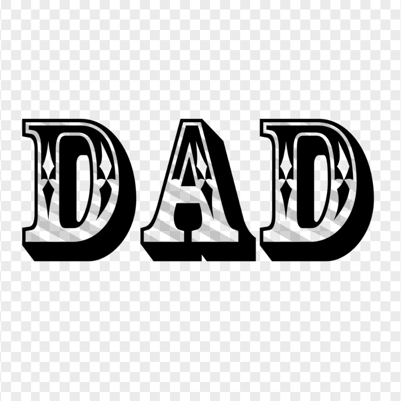 HD Black Dad Word Text PNG