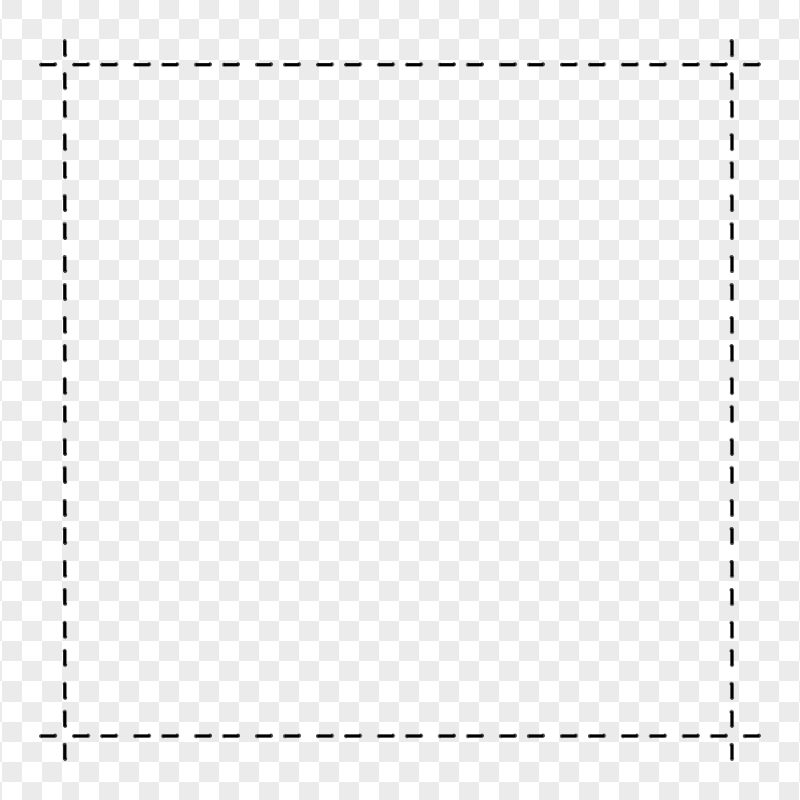 HD Black Dashed Line Square Frame PNG