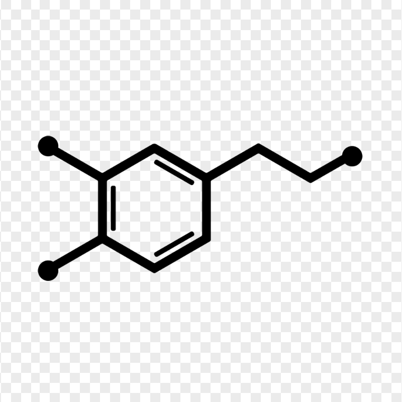 HD Black Dopamine Molecule Icon Transparent PNG