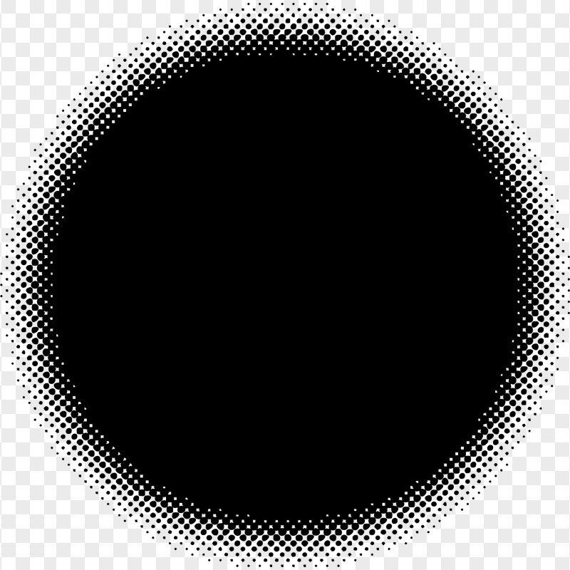 HD Black Dots Halftone Circle Round PNG