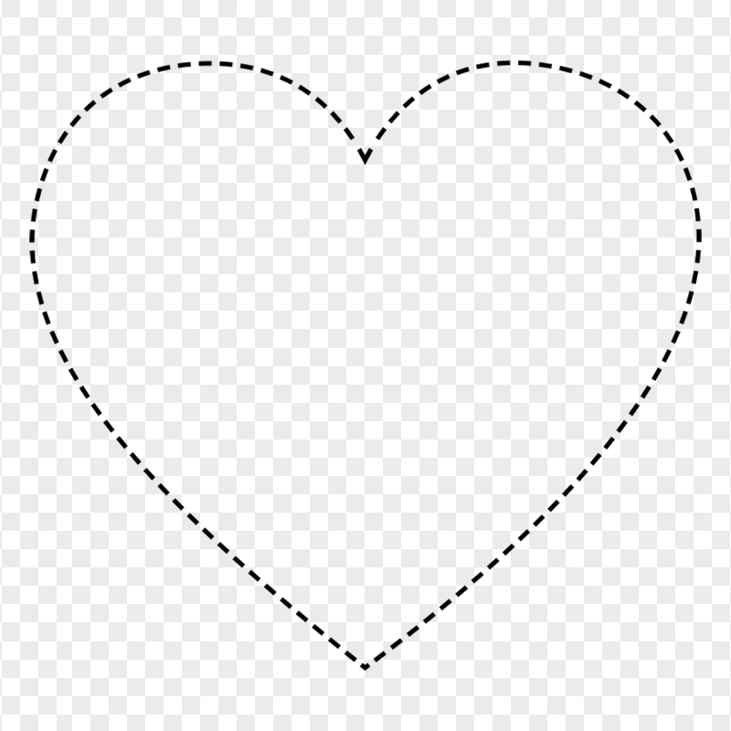 HD Black Dotted Heart Shape PNG