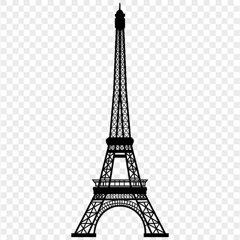 HD Black Eiffel Tower Silhouette Transparent PNG