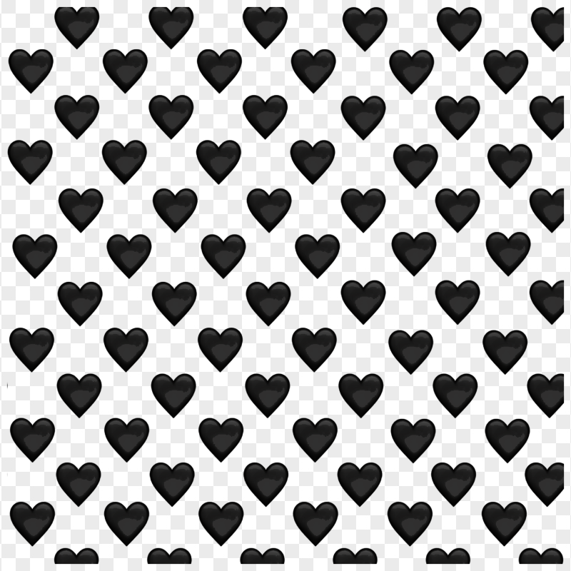 HD Black Emoji Hearts Pattern Background PNG