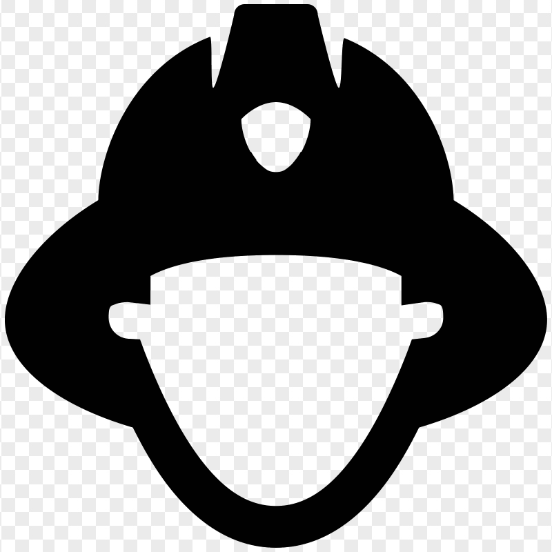 HD Black Firefighter Fireman Head Silhouette Icon PNG