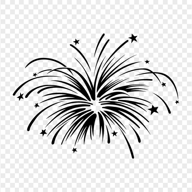 HD Black Fireworks Transparent Background