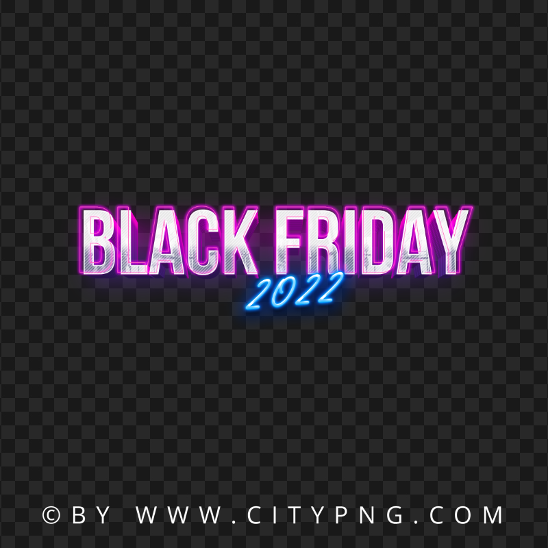 HD Black Friday 2022 Neon Style Text Logo PNG