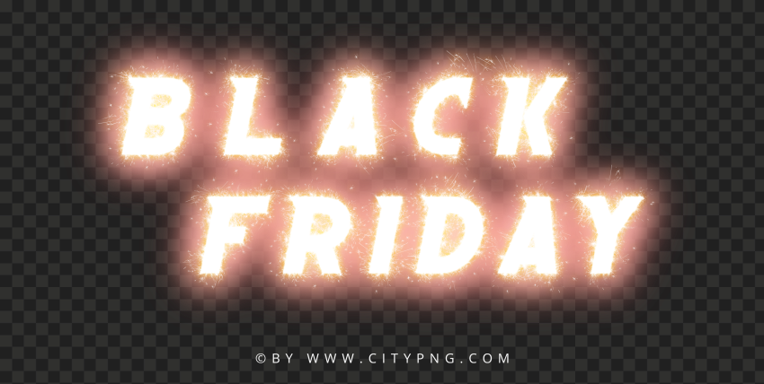 HD Black Friday Fireworks Sparkle Text Logo PNG