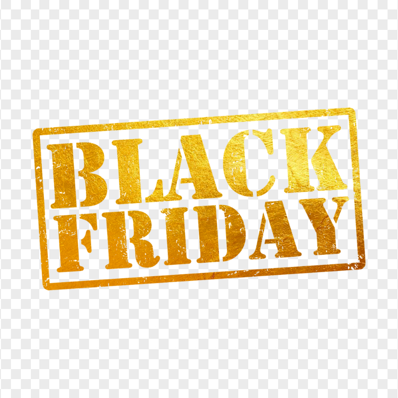 HD Black Friday Gold Logo Stamp Style PNG