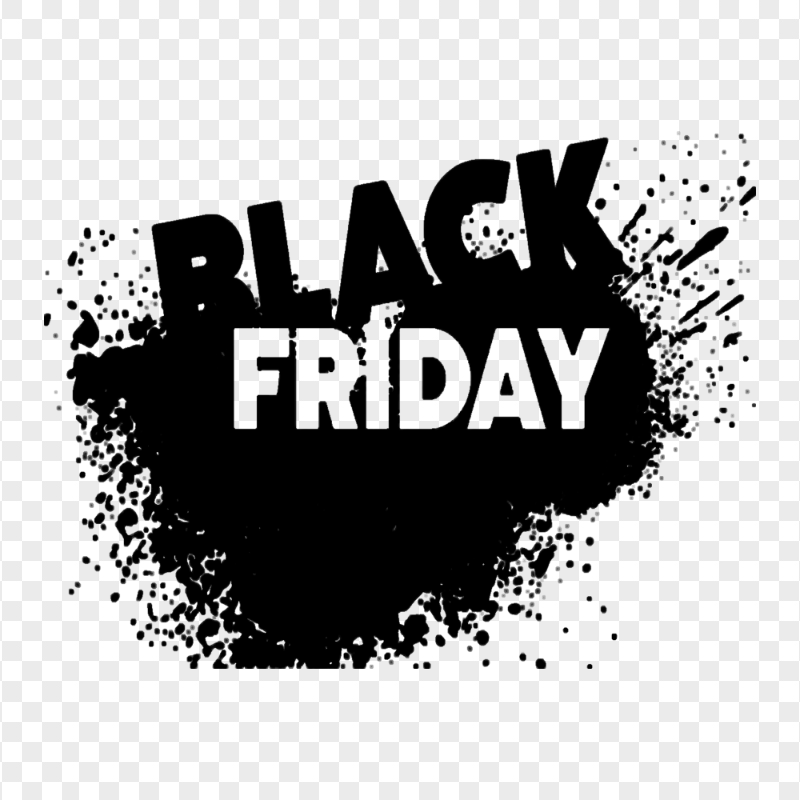 HD Black Friday Logo In Black Splash PNG