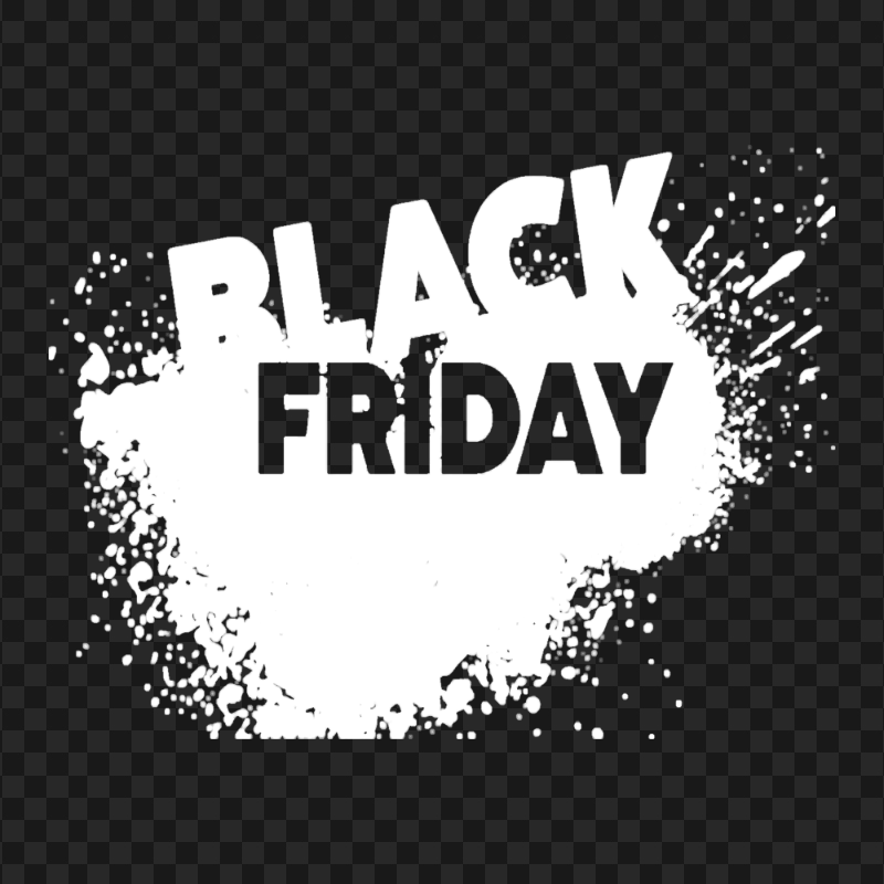 HD Black Friday Logo In White Splash PNG
