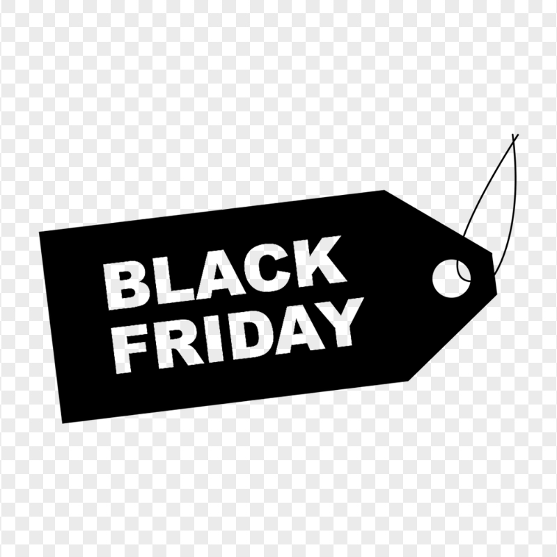 HD Black Friday Tag Outline Black Color PNG