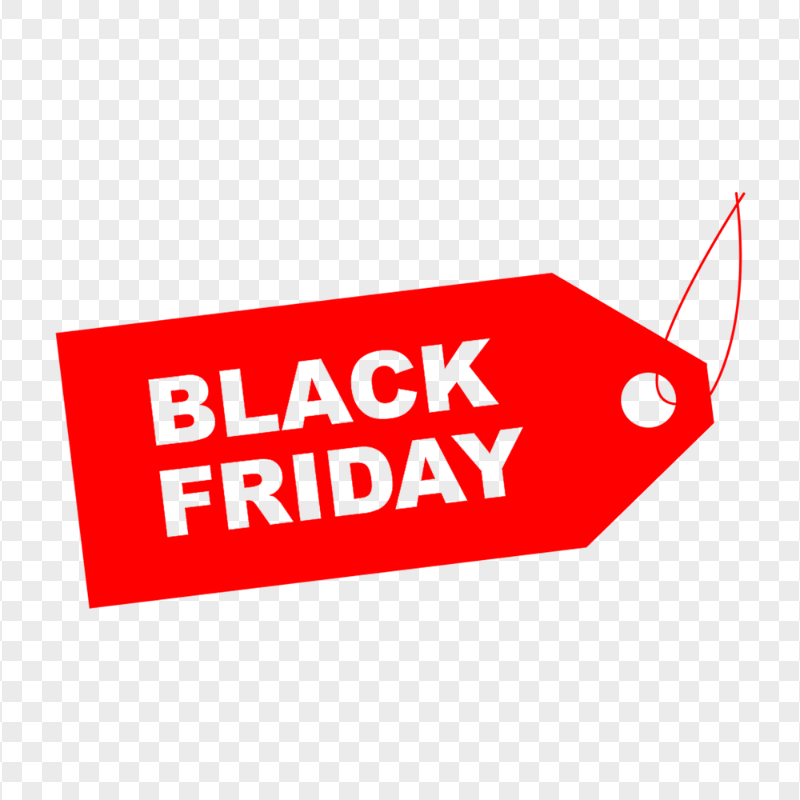 HD Black Friday Tag Outline Red Color PNG