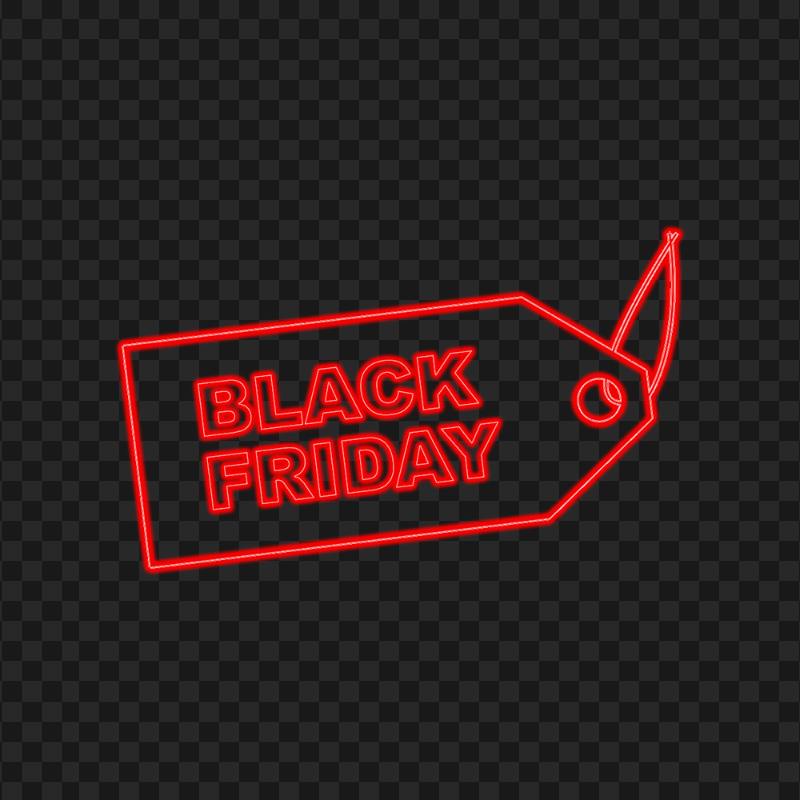 HD Black Friday Tag Red Neon PNG