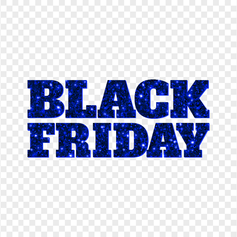 HD Black Friday Text Logo Blue Glitter PNG