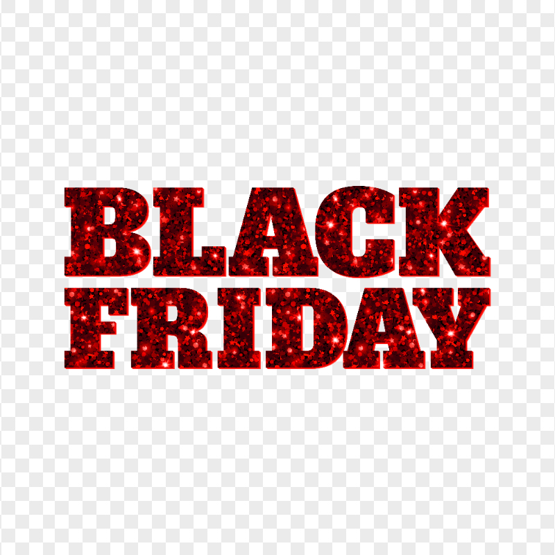 HD Black Friday Text Logo Red Glitter PNG