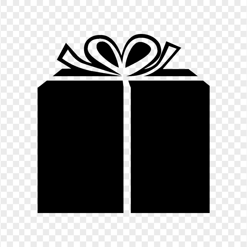 HD Black Gift Box Bow Tie Icon Transparent PNG