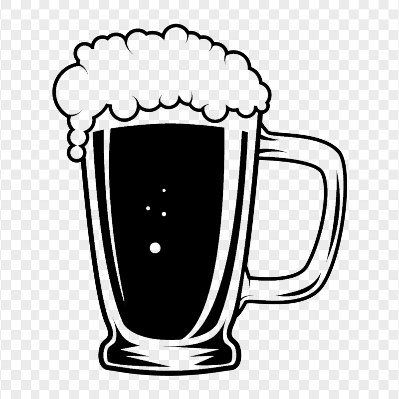 HD Black Glass Of Beer Icon Illustration PNG