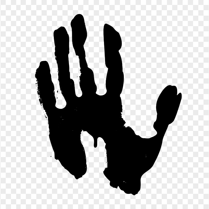 HD Black Hand Print Clipart Silhouette PNG