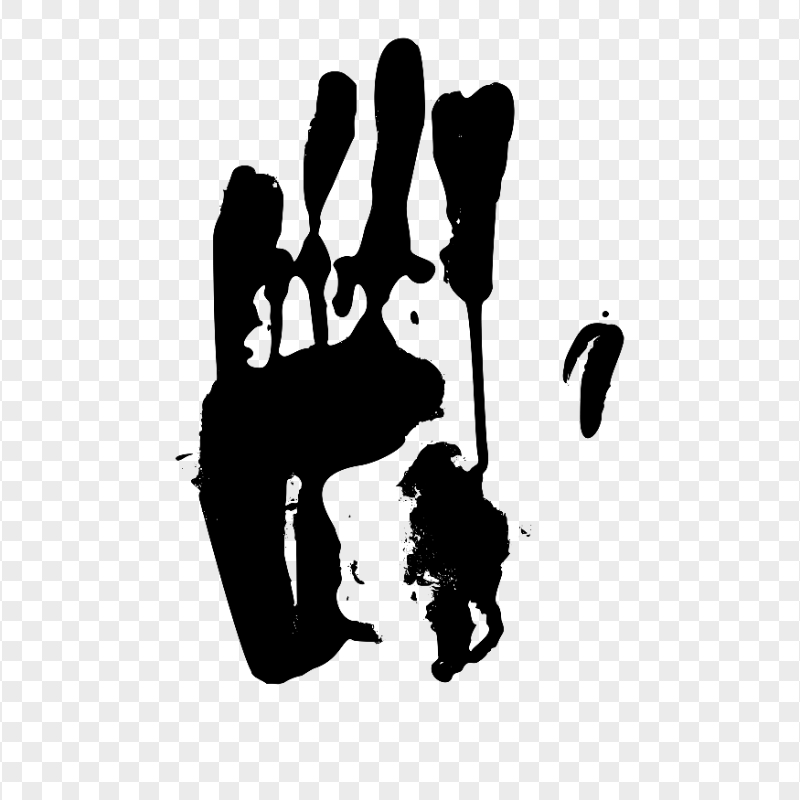 HD Black Hand Print Silhouette PNG