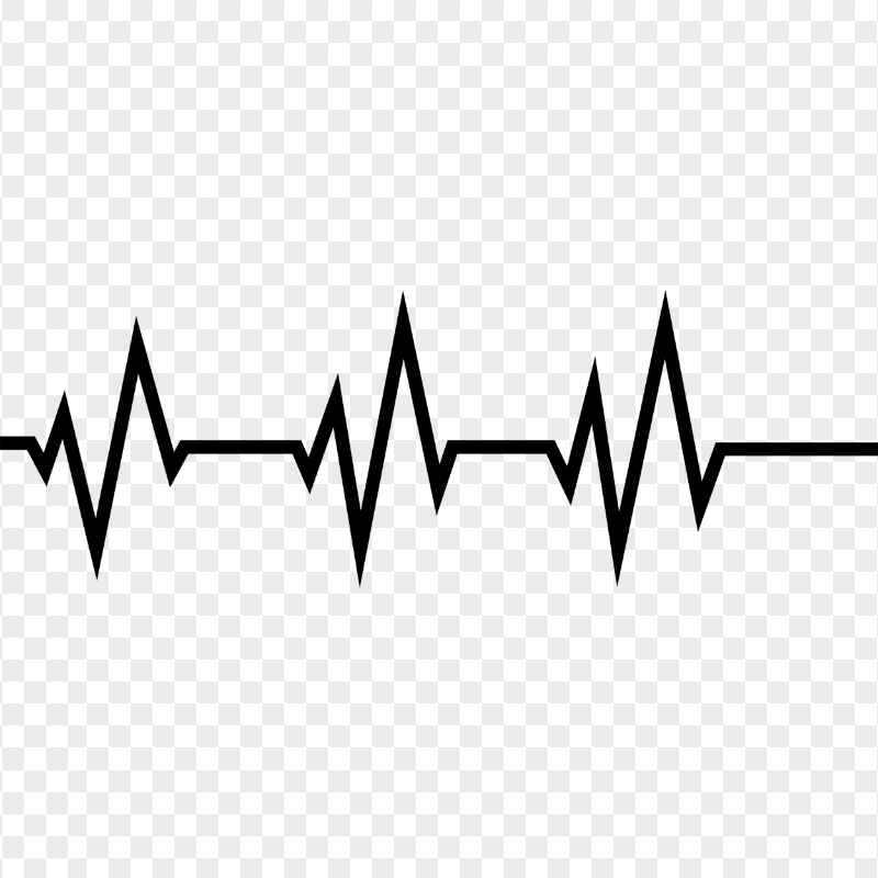 HD Black Heart Rate Life Line PNG