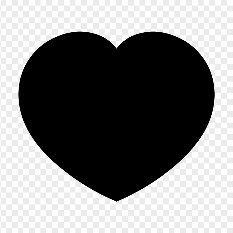 HD Black Large Heart Icon PNG