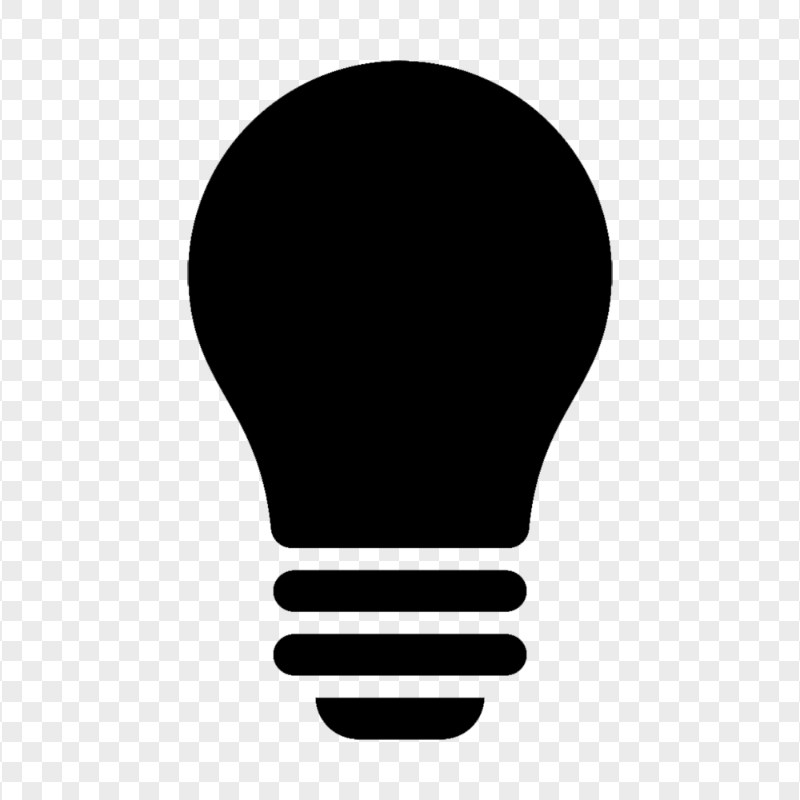 HD Black Light Bulb Silhouette Icon PNG