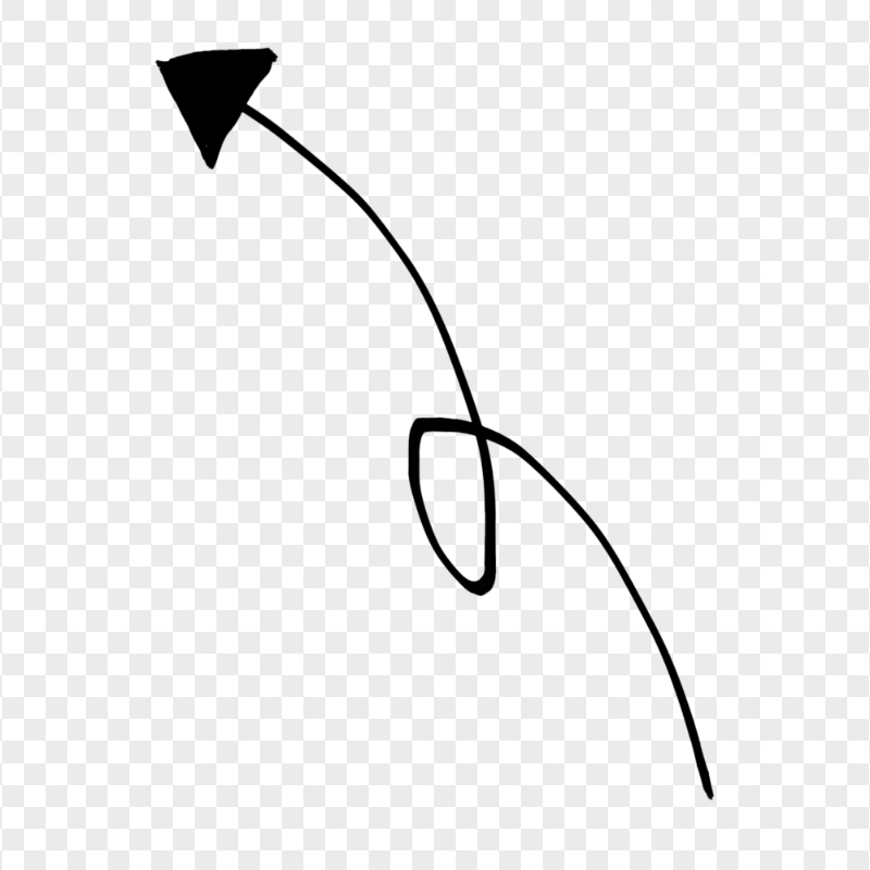 HD Black Line Art Drawn Arrow Pointing Top Left PNG