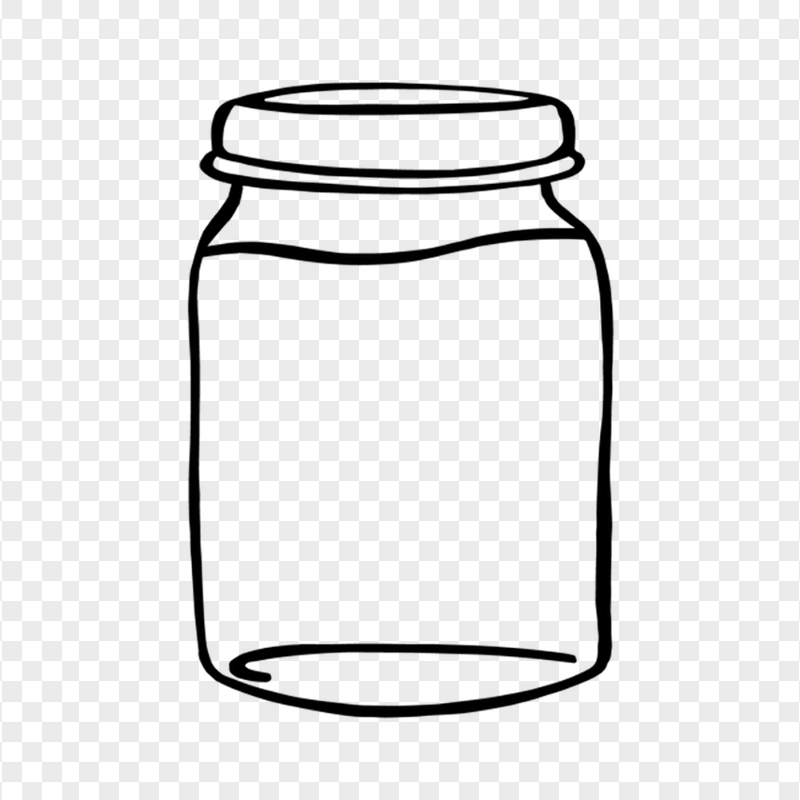 HD Black Line Jar Glass Icon PNG
