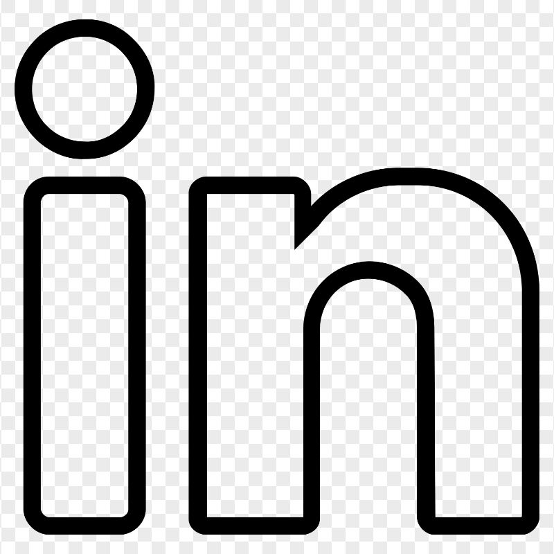 HD Black Linkedin IN Text Outline Icon PNG