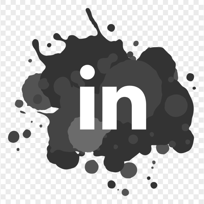 HD Black Linkedin Paint Splash Icon Transparent PNG