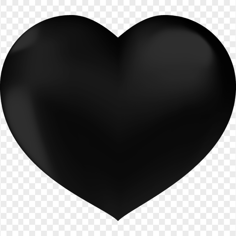 HD Black Love Heart No Background PNG