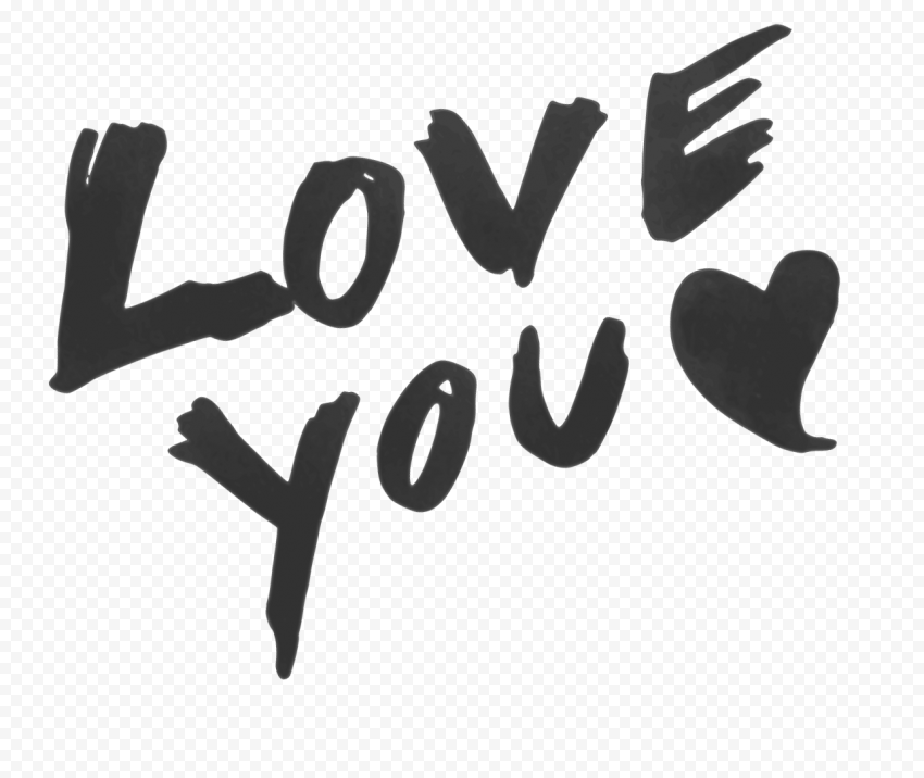 HD Black Love You Word Transparent Background Citypng