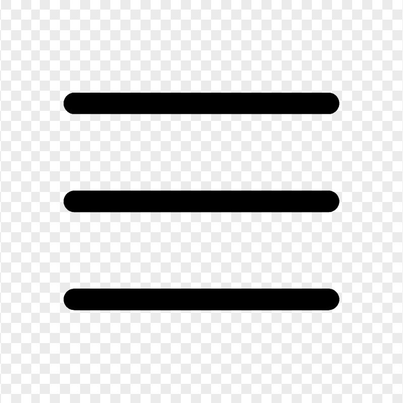 HD Black Menu Burger Icon Transparent Background