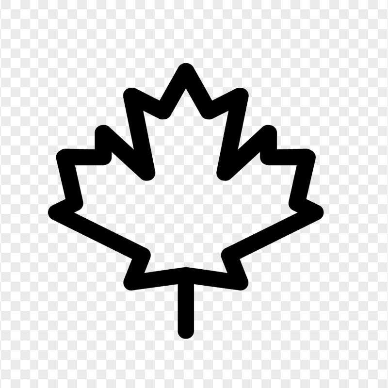 HD Black Outline Canada Maple Icon PNG