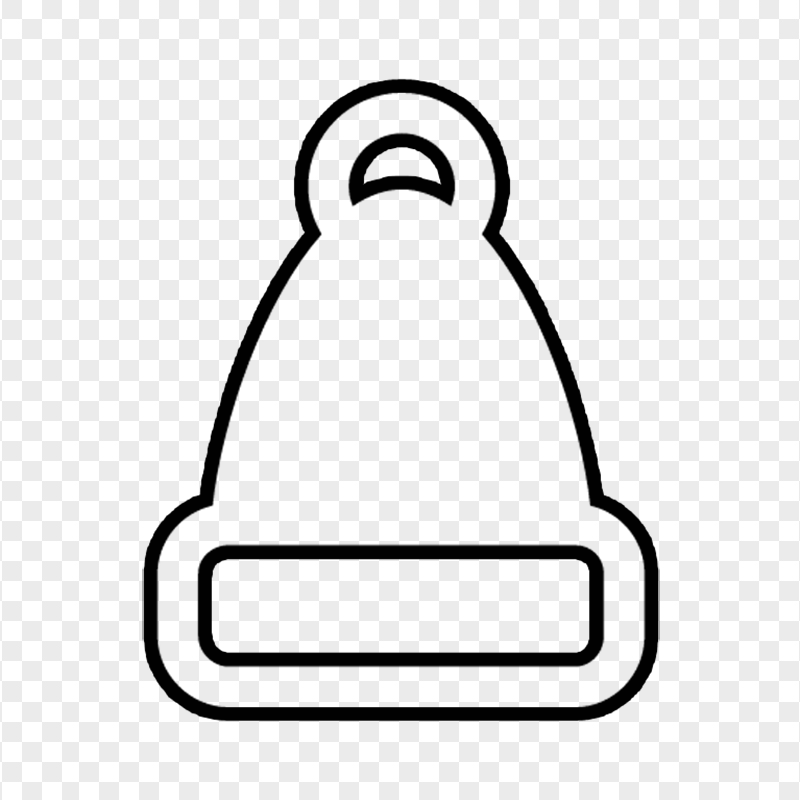 HD Black Outline Christmas Santa Claus Hat Icon PNG