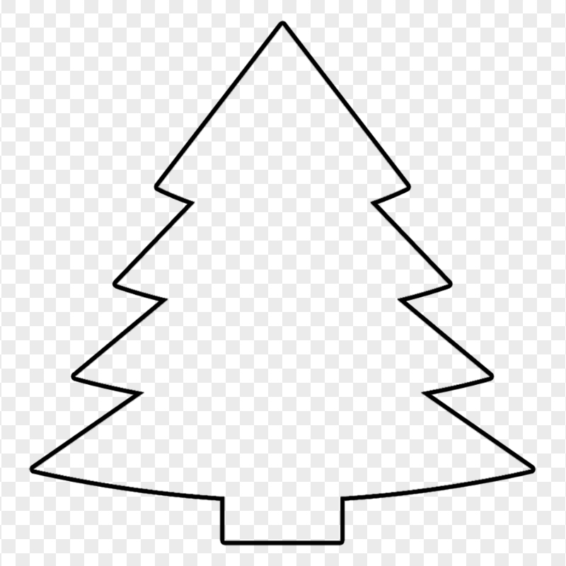 HD Black Outline Christmas Tree Clipart PNG