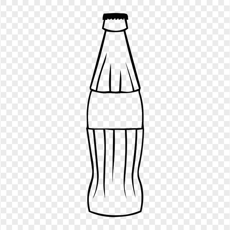 HD Black Outline Cola Coke Soda Bottle Icon PNG