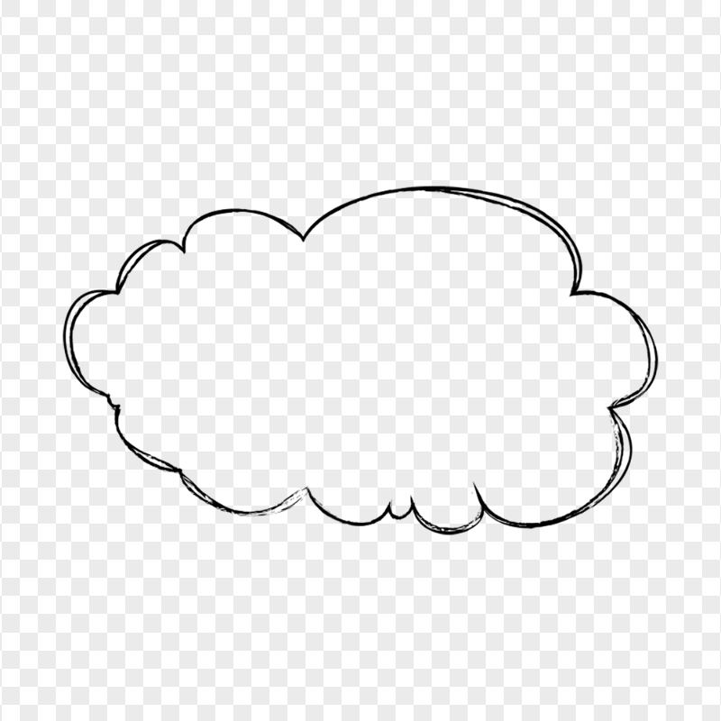 HD Black Outline Drawing Sketch Cloud PNG