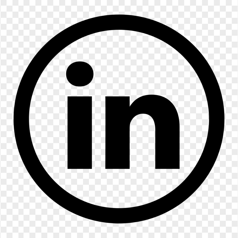 HD Black Outline Linkedin Round Icon PNG