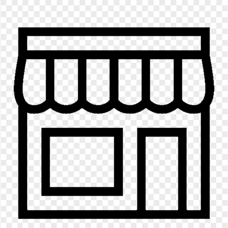 HD Black Outline Market Store Shop Icon Transparent PNG