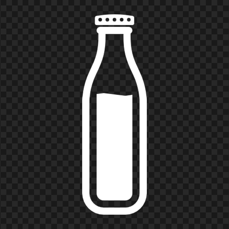 HD Black Outline Milk Bottle Icon Transparent PNG