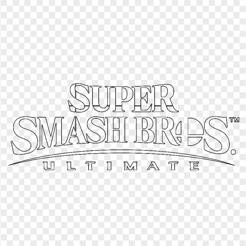 HD Black Outline Super Smash Bros Ultimate Logo PNG