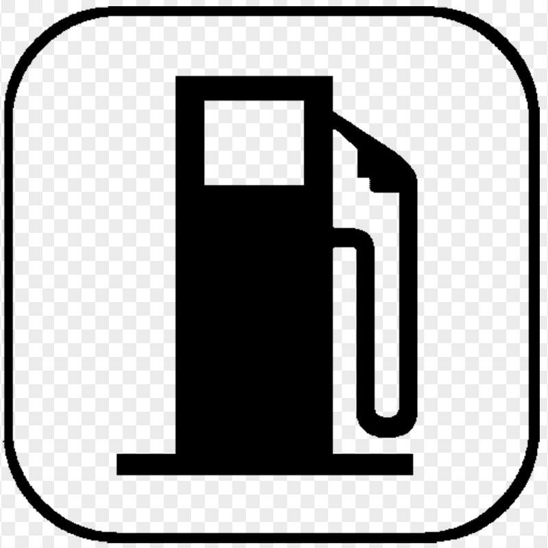 HD Black Petrol Pump Square Icon Transparent Background