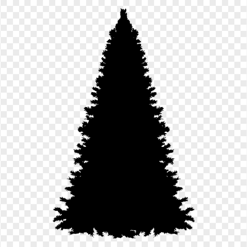 HD Black Real Christmas Tree Clipart Silhouette Shape PNG